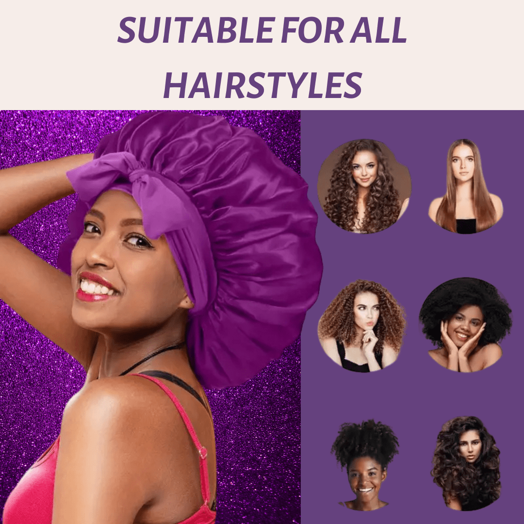 Satin nattmössa för att skydda ditt hår med elegans