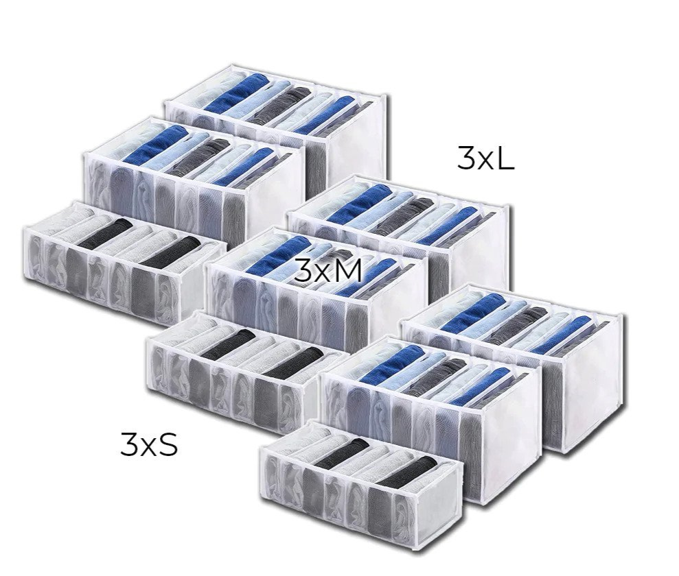 Set de cutii de depozitare pentru a organiza sertarele dvs. (x3)