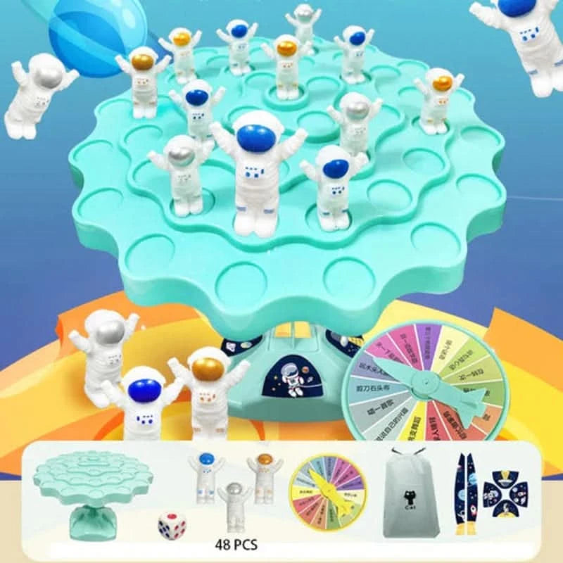Jogo de equilíbrio de astronautas para estimular a aprendizagem 