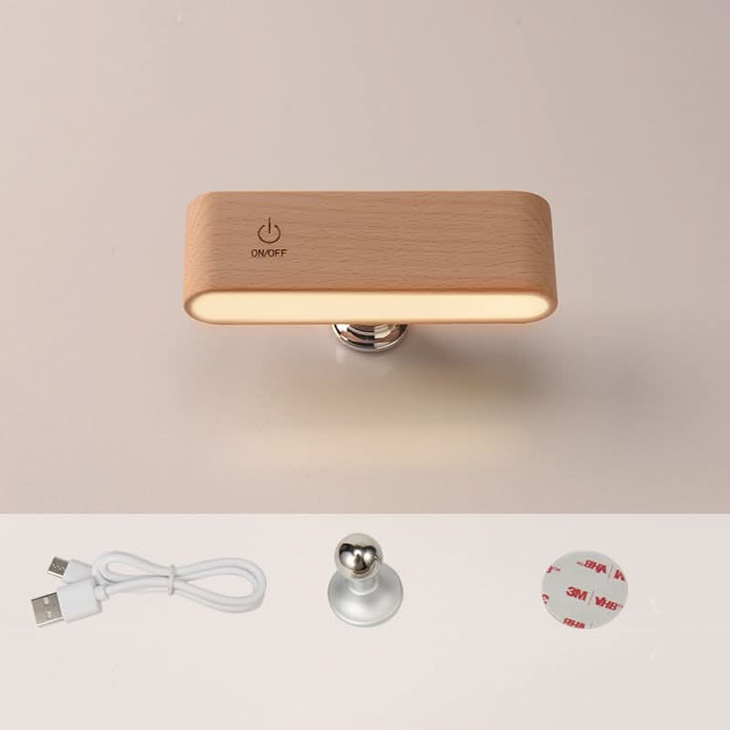 Lampada da tavolo in legno massello con carica magnetica 