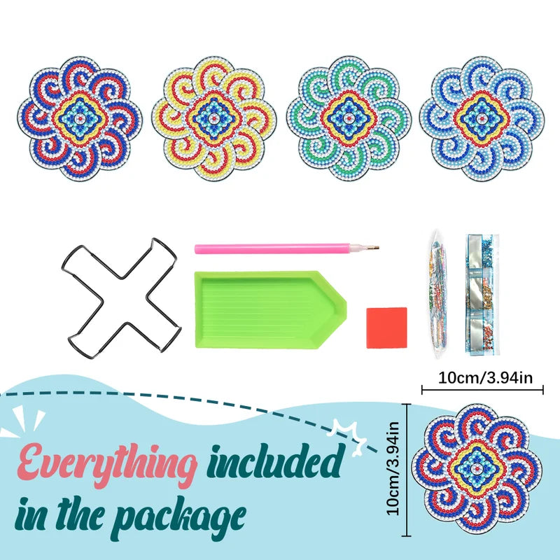 Set di sottobicchieri fai-da-te con strass 