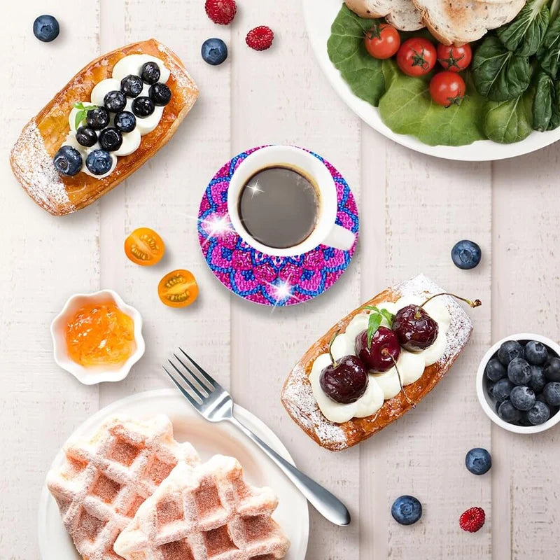 Set di sottobicchieri fai-da-te con strass 