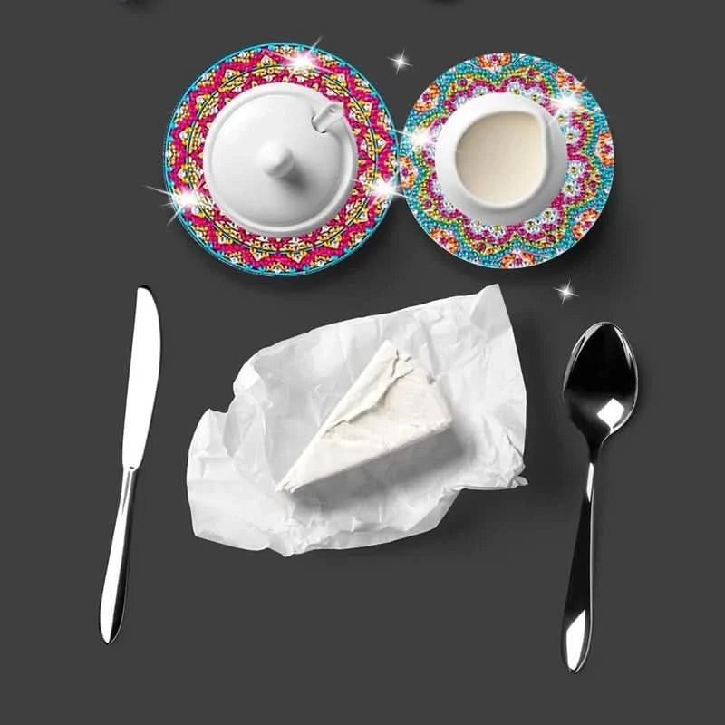 Set de suporturi pentru pahare DIY cu strasuri 