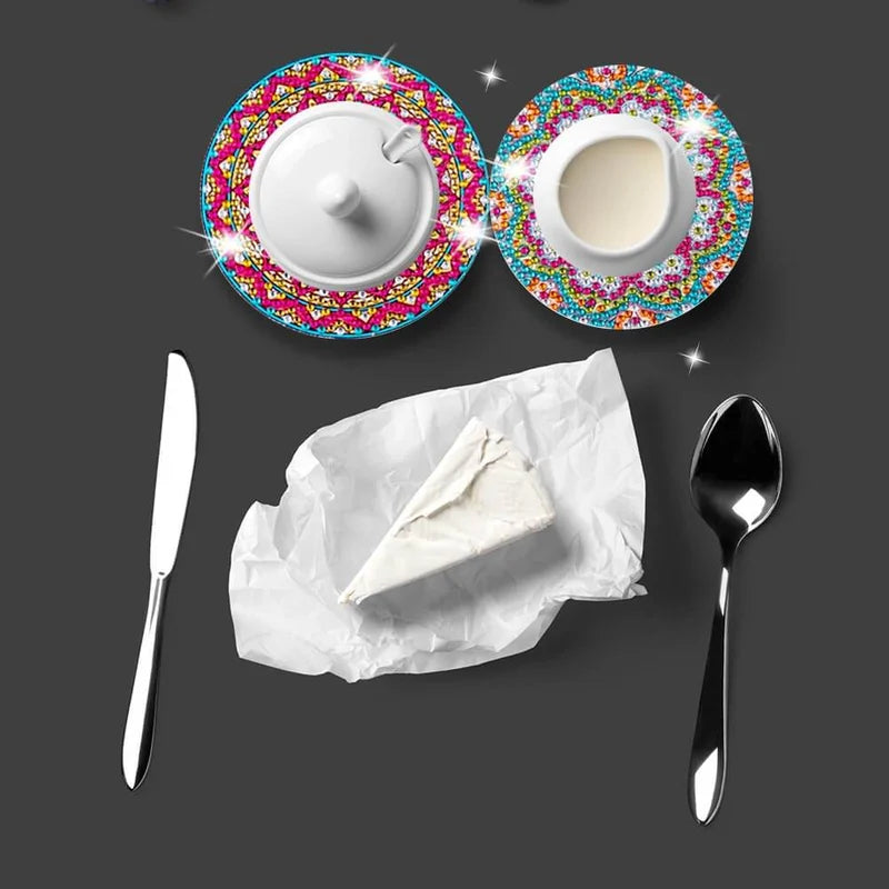 Set di sottobicchieri fai-da-te con strass 