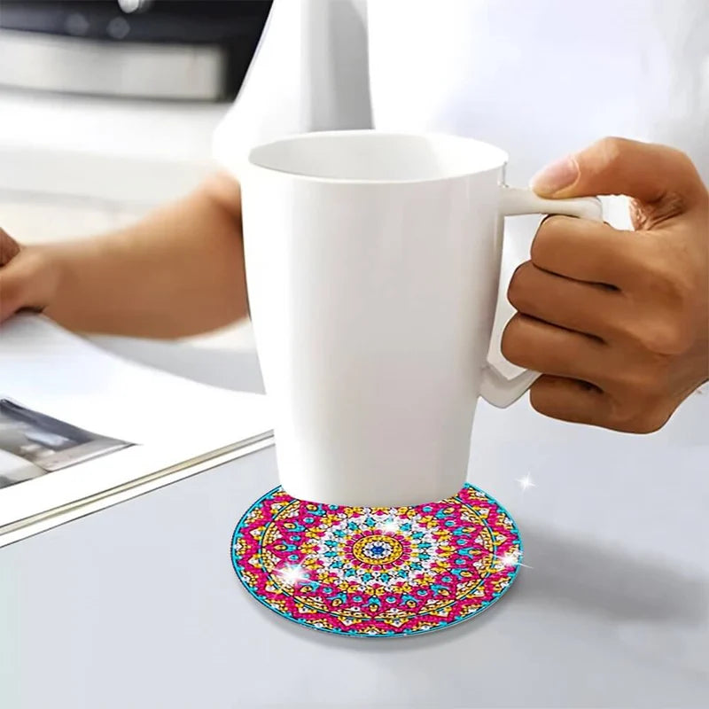 Set di sottobicchieri fai-da-te con strass 