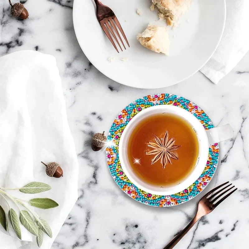 Set di sottobicchieri fai-da-te con strass 