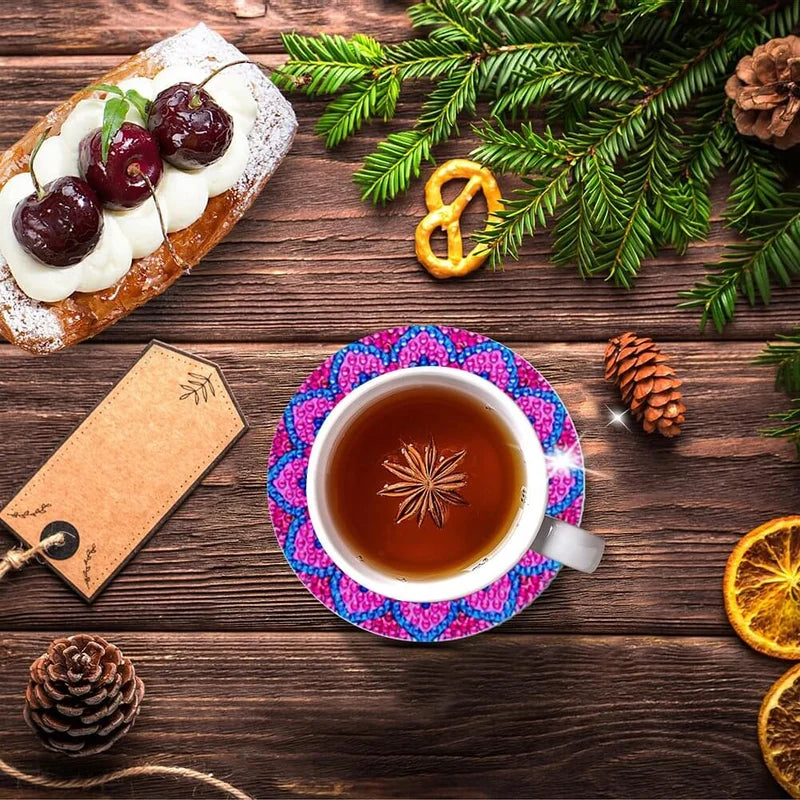 Set di sottobicchieri fai-da-te con strass 