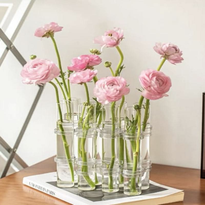 Elegant modulär vas för kreativa blomsterarrangemang 
