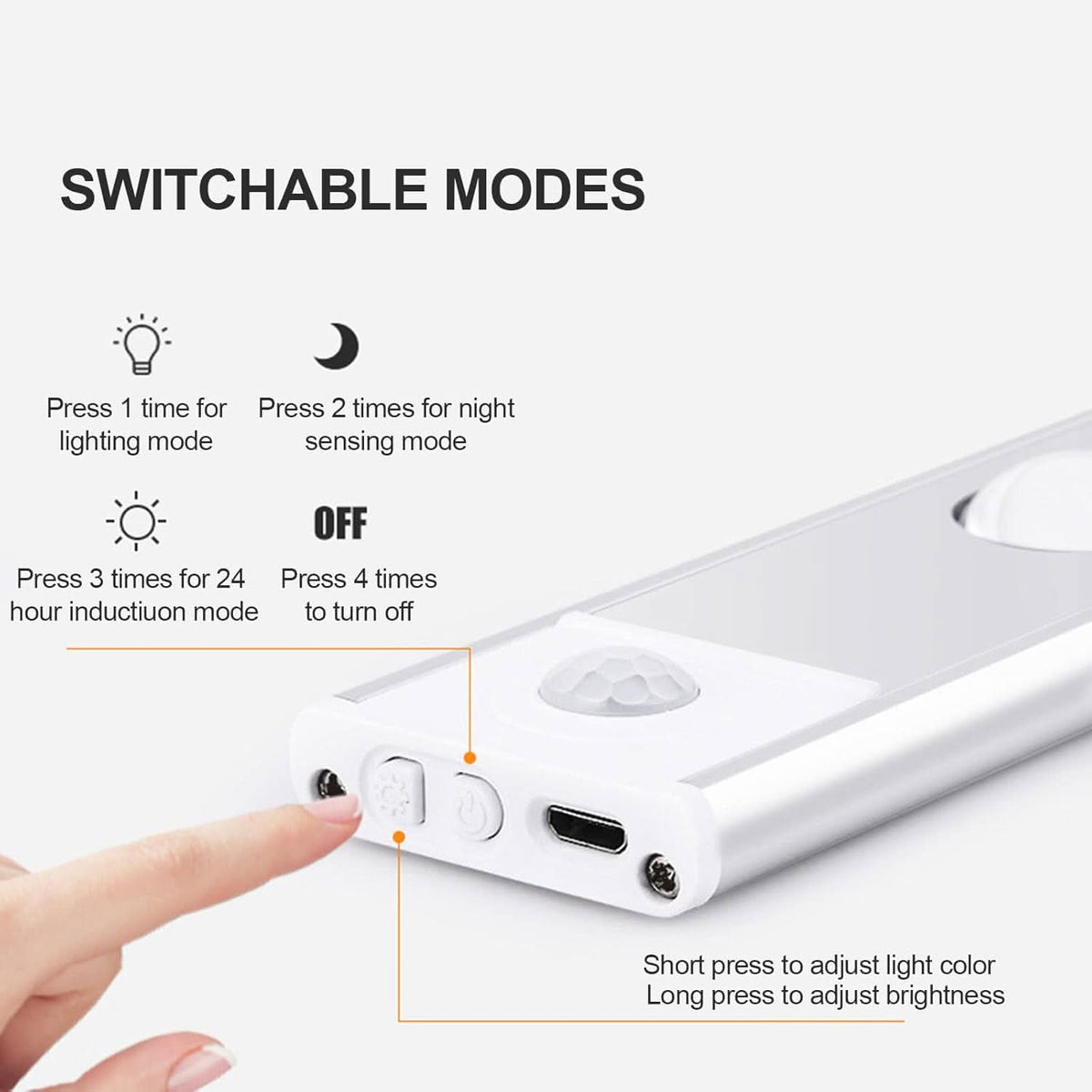 Lampada LED adesiva con sensore di movimento intelligente 