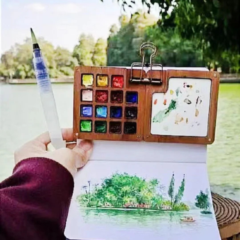 Kit de aguarela de bolso para pintar em qualquer lugar 