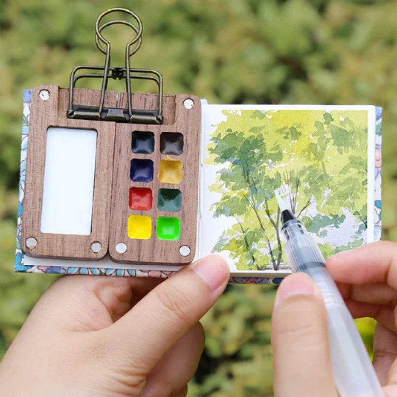 Kit de aguarela de bolso para pintar em qualquer lugar 