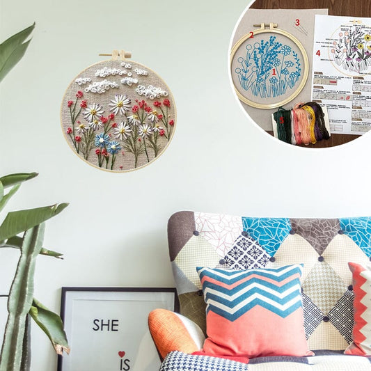 ערכת רקמת פרחים ליצירה 