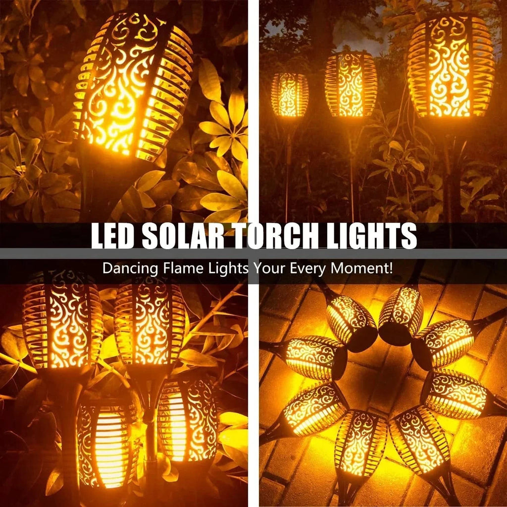 Torcia solare LED – Fiamma realistica senza fuoco 