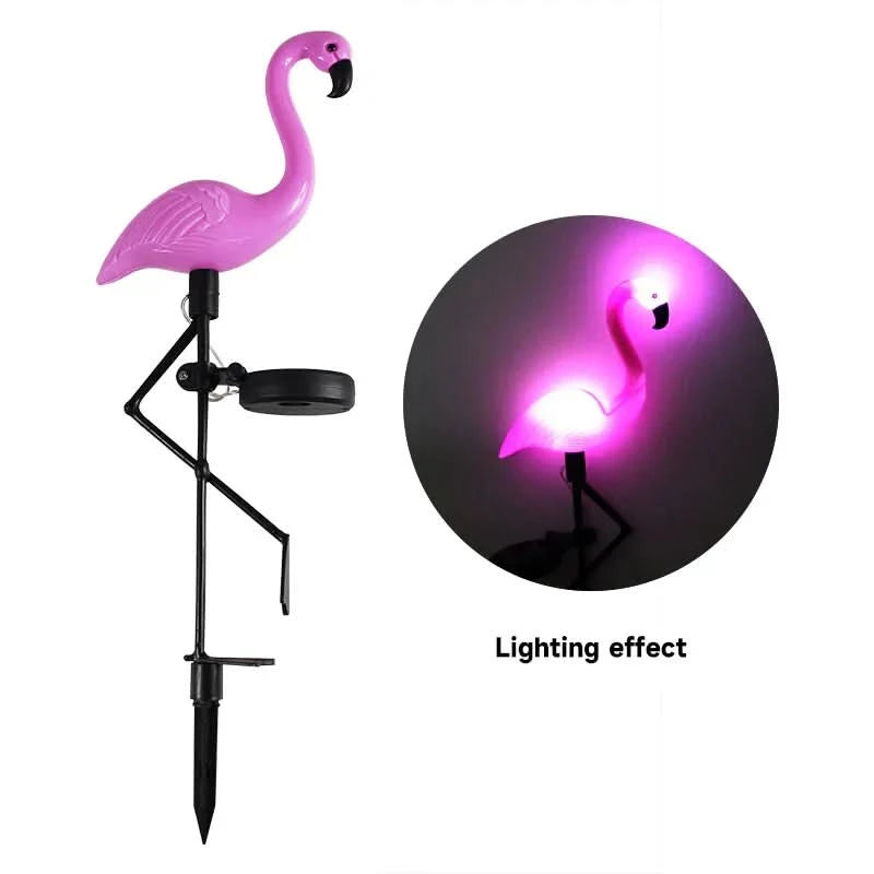 Flamingo Rosa lysende solenergi – Magisk hage om natten 