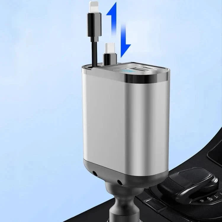 Snellader voor auto met dubbele slimme USB-poort 4-in-1 