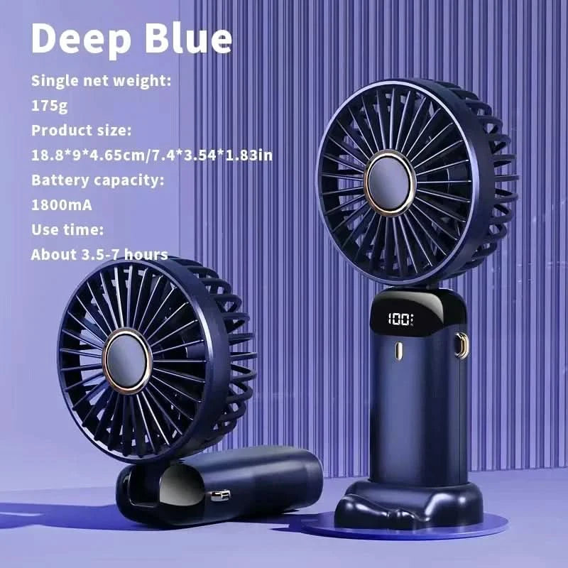 Krachtige mini ventilator met slimme LED-display 