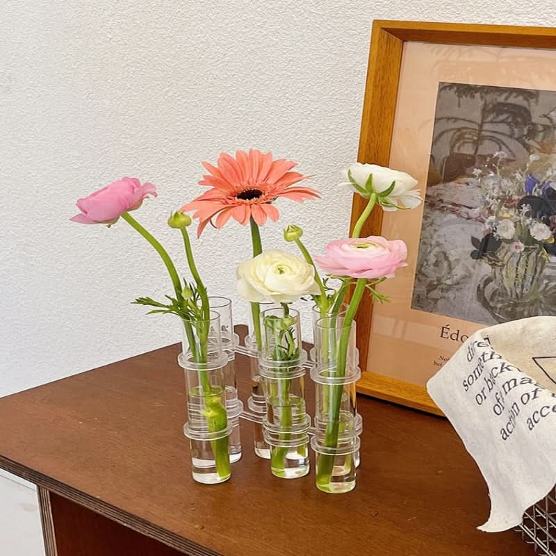 Elegant modulär vas för kreativa blomsterarrangemang 